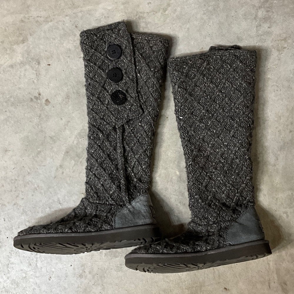 UGG Dark Gray Knit Women's Tall Boots